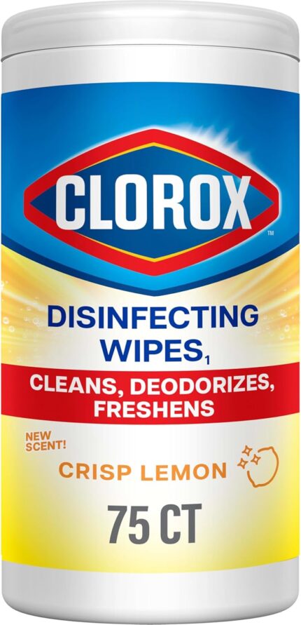 Disinfecting Cleaning Wipes, Bleach Free, Crisp Lemon, 75 Count