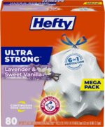 Ultra Strong Tall Kitchen Trash Bags, Lavender & Sweet Vanilla Scent, 13 Gallon, 80 Count