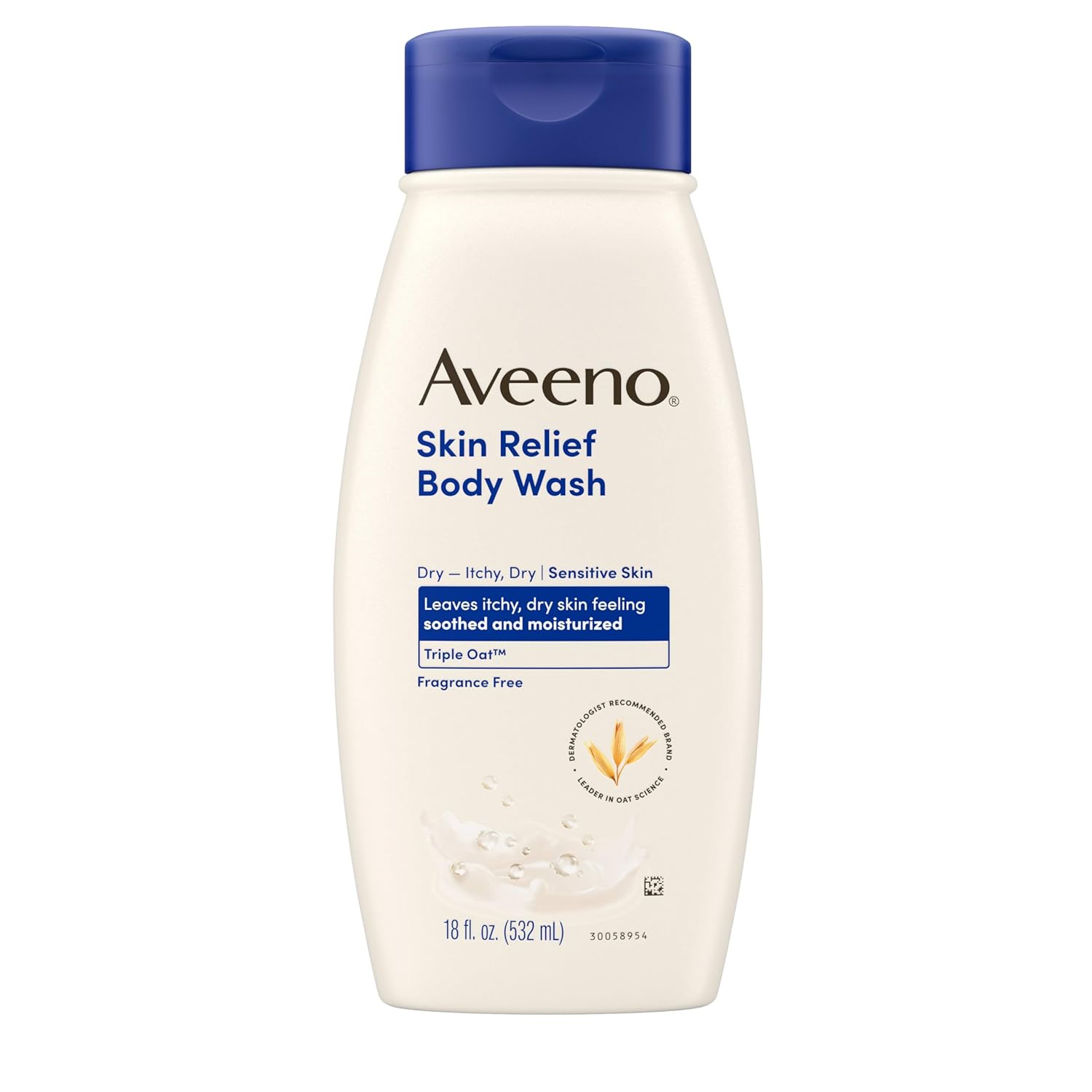 Skin Relief Body Wash, Fragrance-Free with Triple Oat complex, Gentle Daily Cleanser for Sensitive Skin Leaves Itchy, Dry Skin Feeling Soothed & Moisturized, Soap-Free, 18 fl. oz