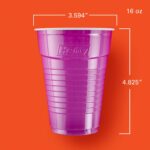 Party On Disposable Plastic Cups, Assorted, 16 Ounce, 100 Count - Image 2